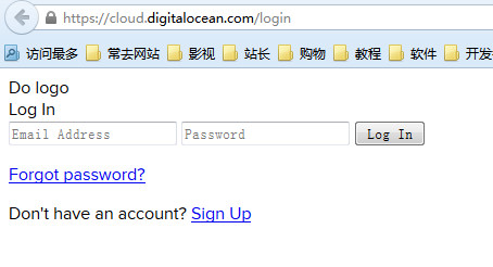 DigitalOcean Login Page
