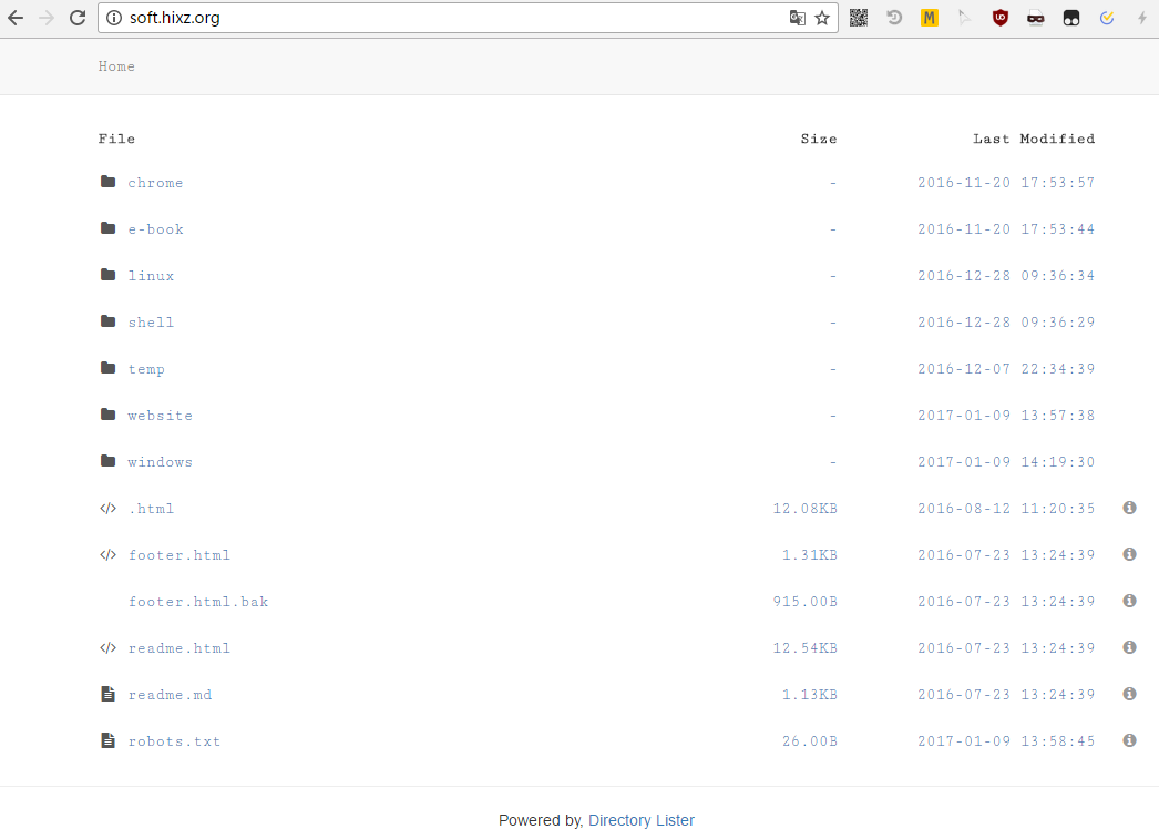 PHP Directory Lister Interface
